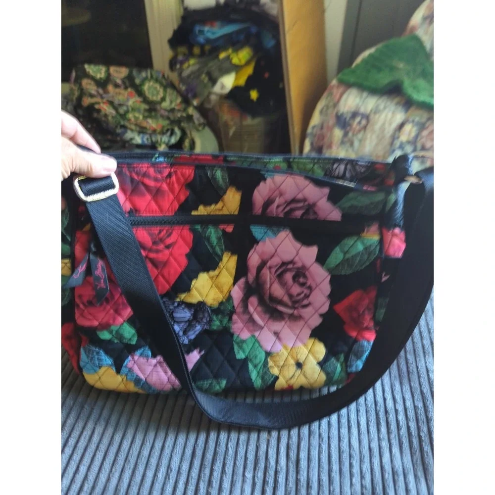 Vera Bradley Carry All Shoulder Bag Havana Rose RARE Pristine